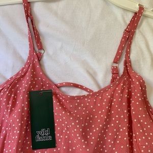 Pink and white dress